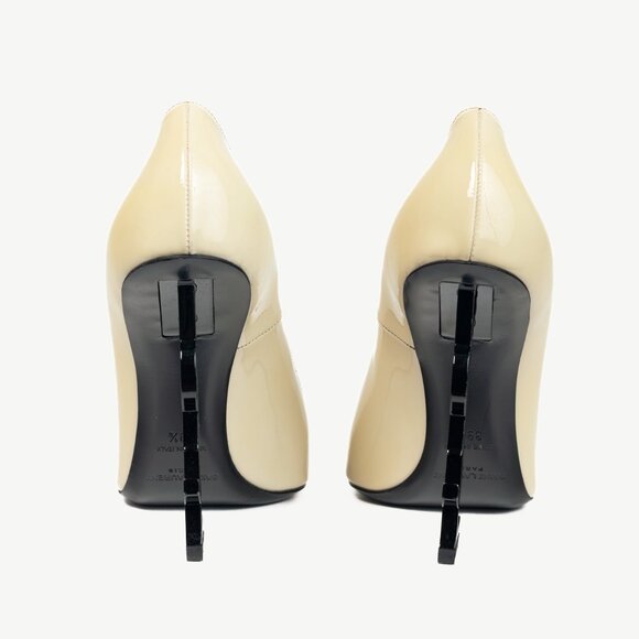 Saint Laurent Opyum Cream Patent YSL Cassandre Pointed-Toe Pumps - Picture 3 of 10